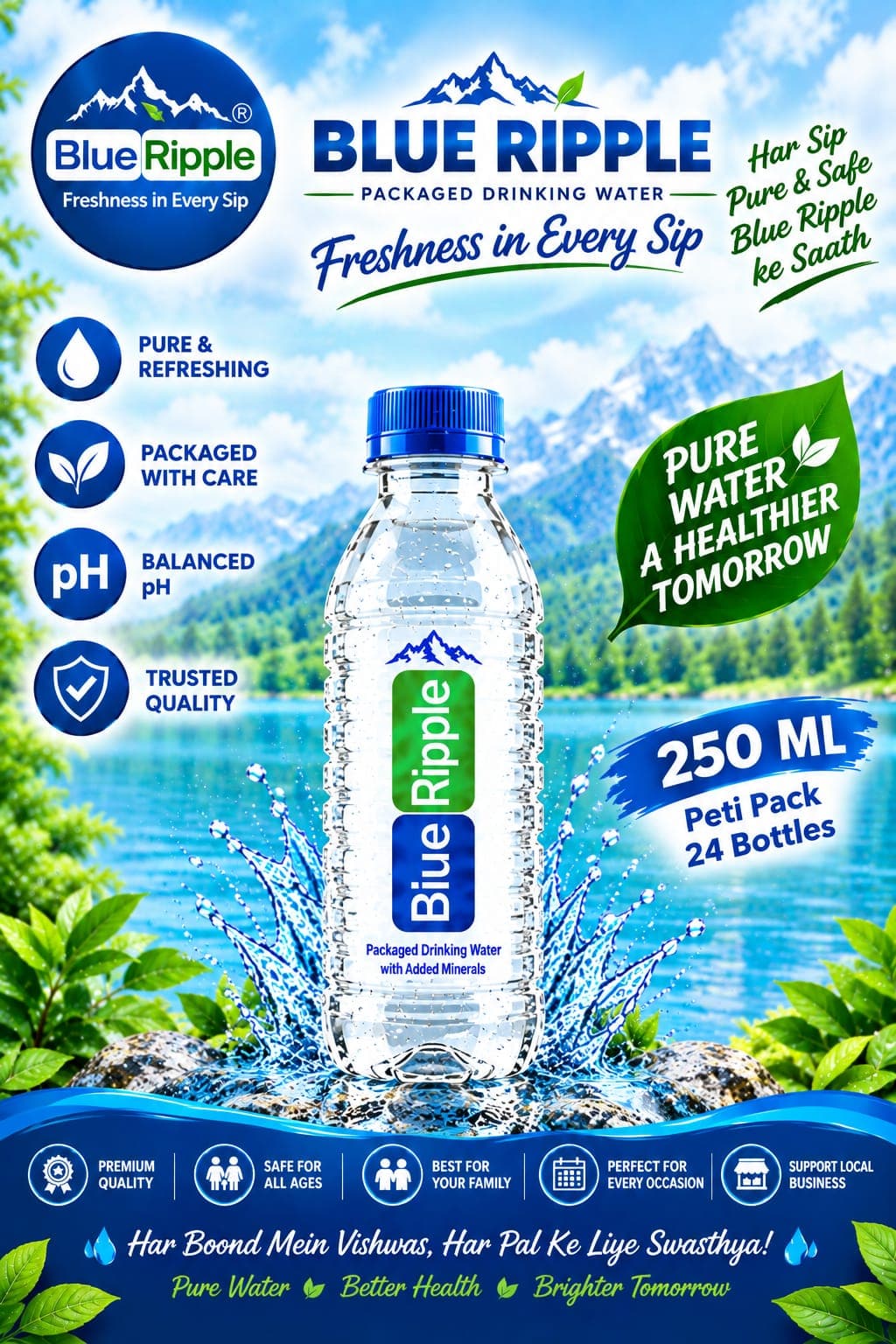 250 ML Peti Pack 24 Bottles — water delivery from Amrita traders water supply
